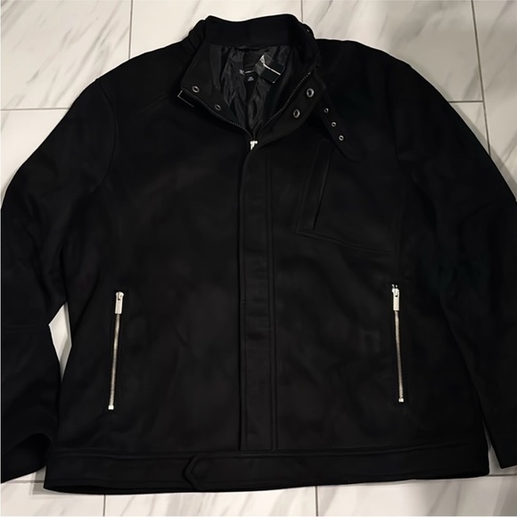 INC International Concepts Men's Piped Zip-Front Knit Jacket Black Size X-Large main image 0